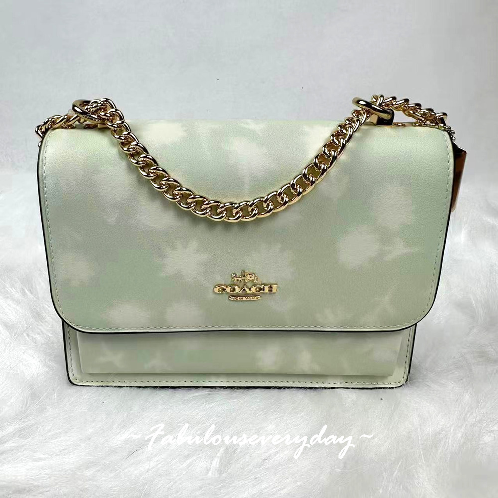 Coach Mini Klare Crossbody Bag with Floral Print in Leather Pale Green CDW81 NWT